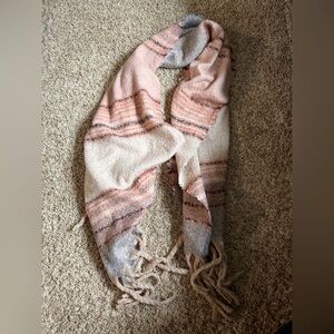 Cozy Striped Scarf with Fringe Never Worn
